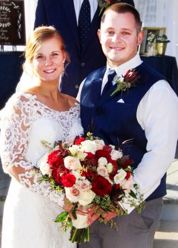 Haley Skolosh exchanges  vows with Samuel Hake